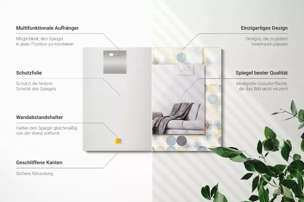 Espejo rectangular impreso Patrones redondos coloridos