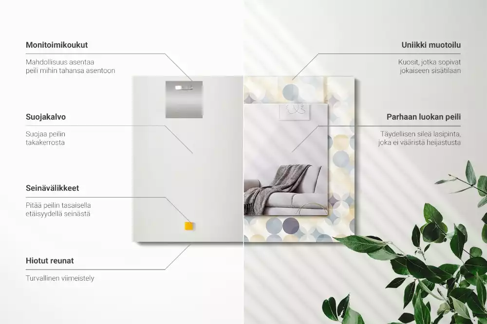 Espejo rectangular impreso Patrones redondos coloridos