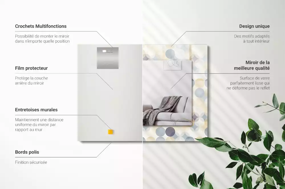 Espejo rectangular impreso Patrones redondos coloridos