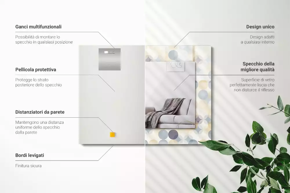 Espejo rectangular impreso Patrones redondos coloridos