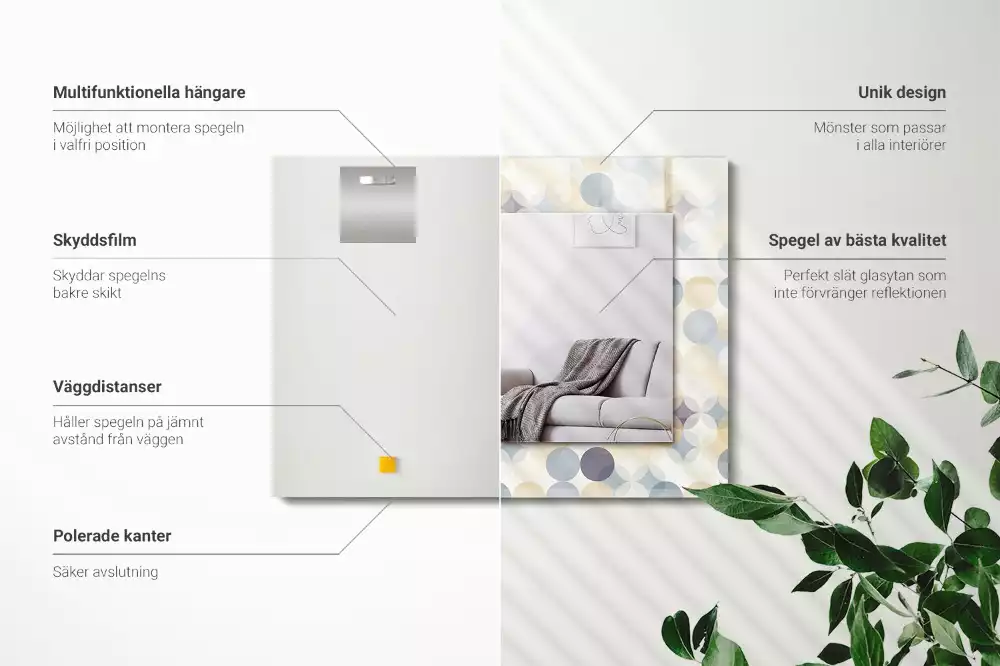 Espejo rectangular impreso Patrones redondos coloridos