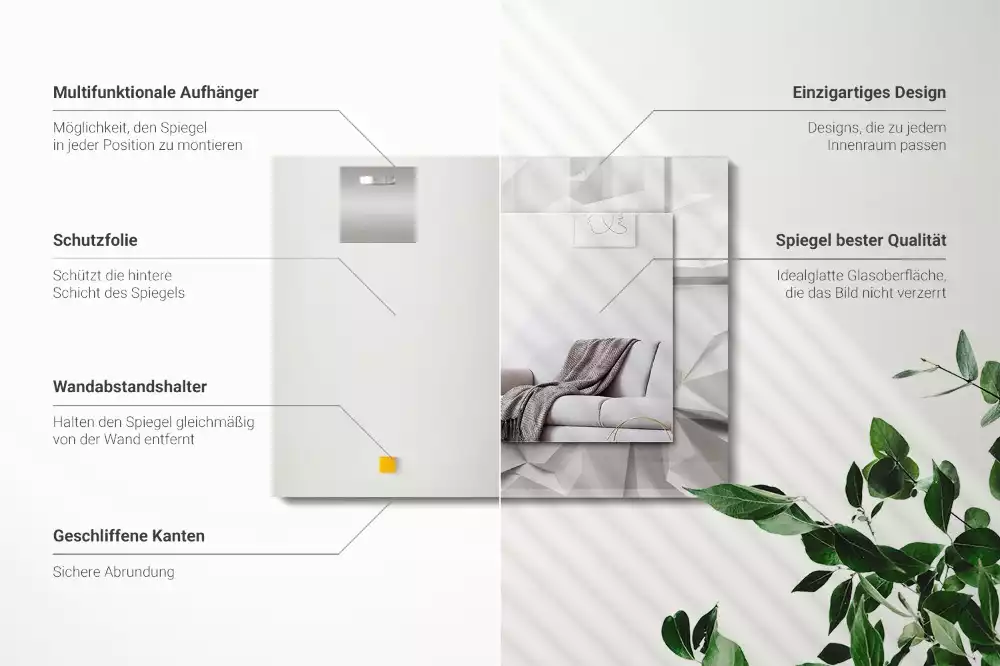 Espejo rectangular estampado formas geométricas abstractas