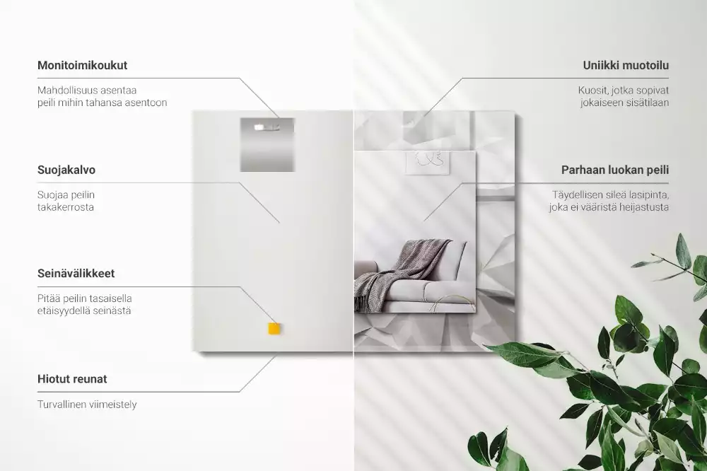 Espejo rectangular estampado formas geométricas abstractas