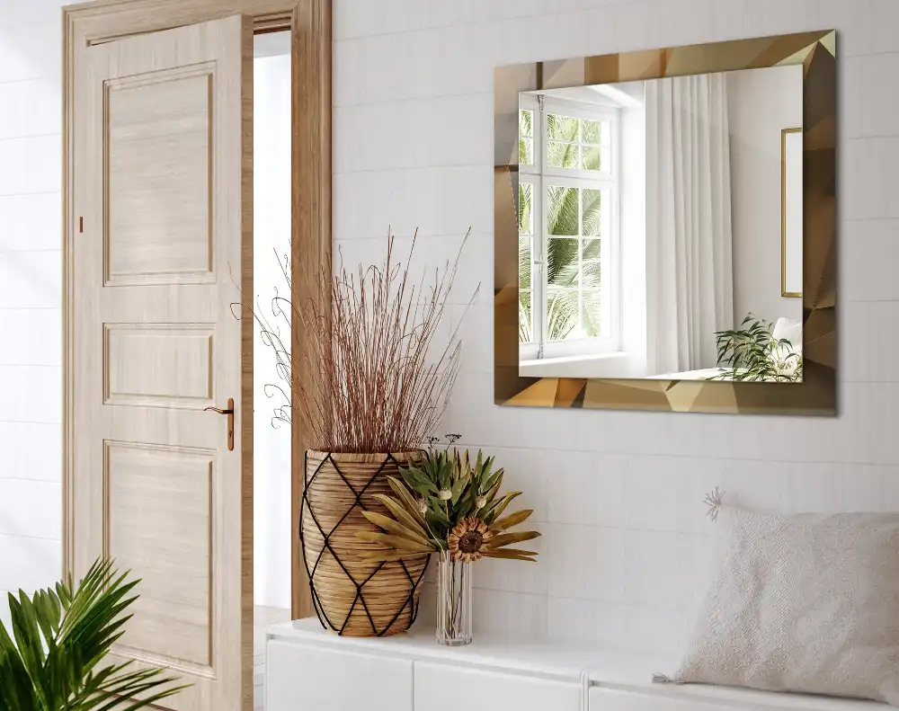 Espejo rectangular impreso formas geométricas