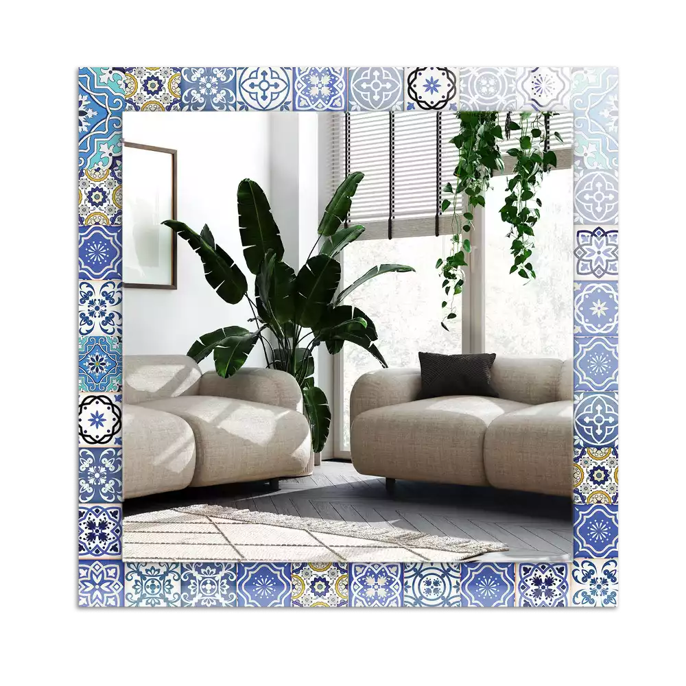 Espejo rectangular estampado Patrones marroquíes