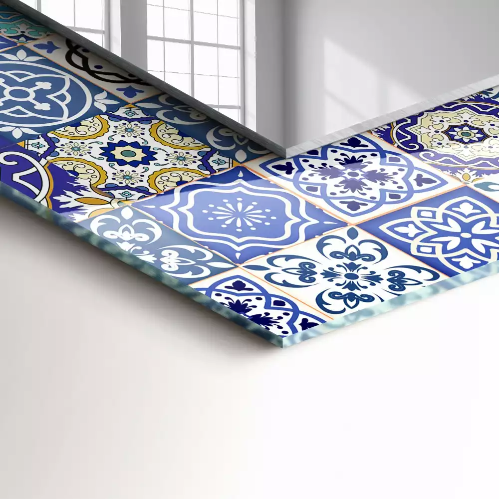Espejo rectangular estampado Patrones marroquíes
