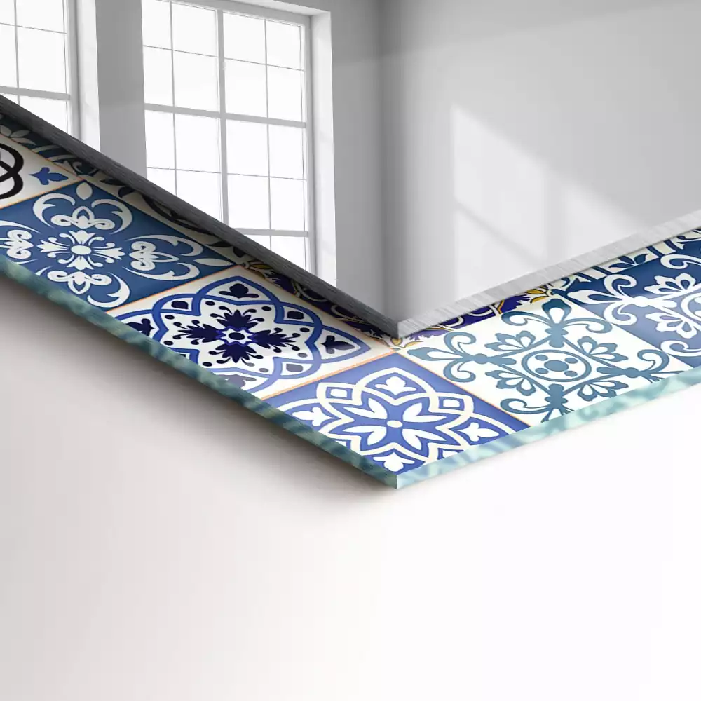 Espejo rectangular estampado Patrones marroquíes
