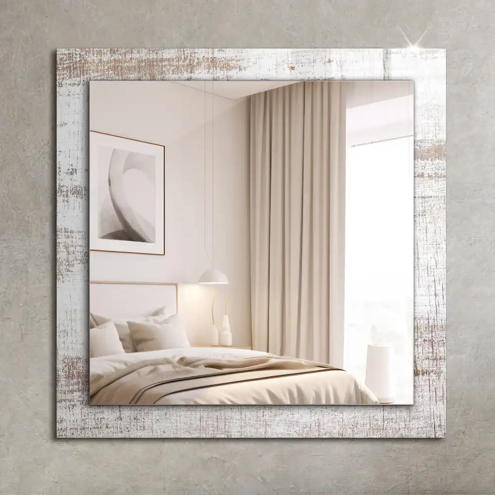 Espejo rectangular impreso Madera vieja
