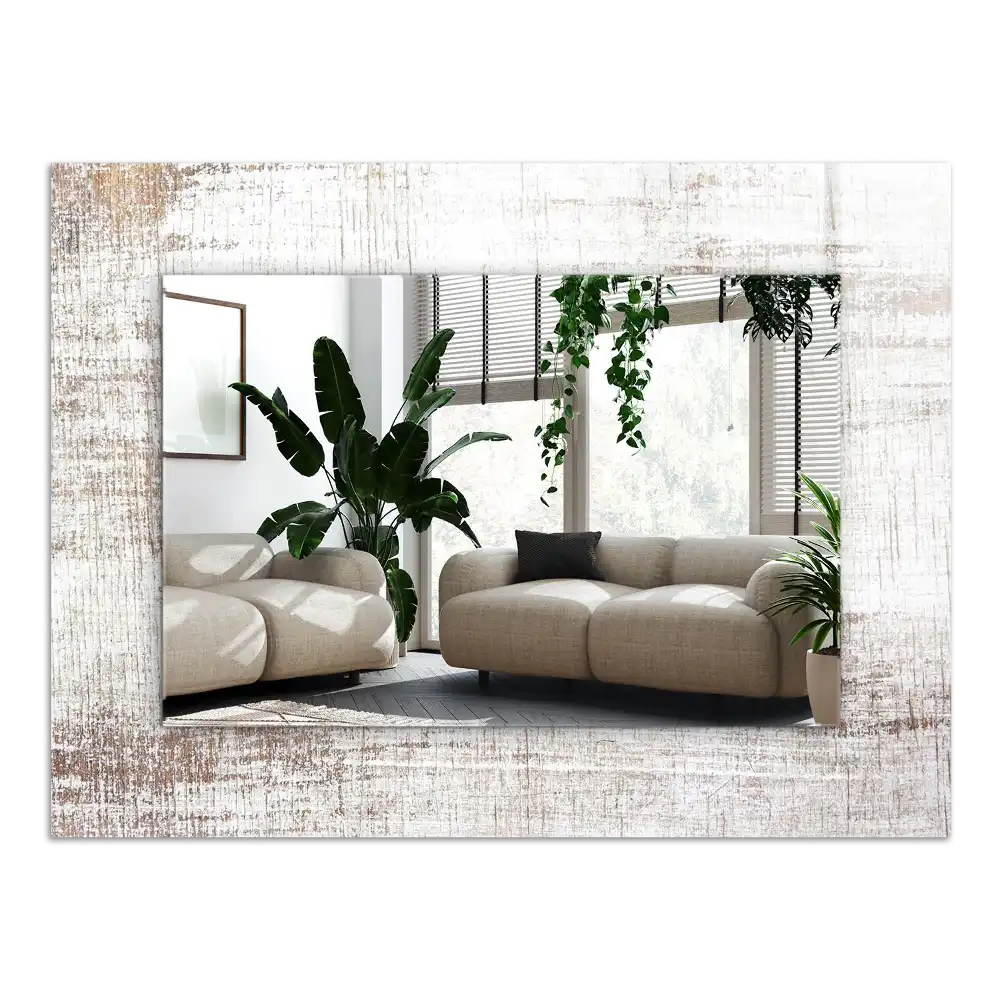 Espejo rectangular impreso Madera vieja