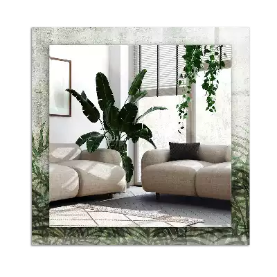 Espejo rectangular impreso hojas de helecho verde
