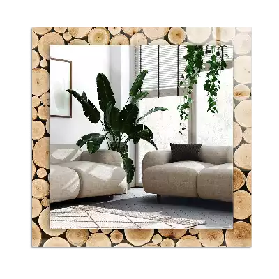 Espejo rectangular estampado Secciones transversales de troncos de árboles