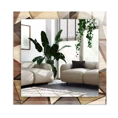 Espejo rectangular impreso Patrones geométricos de madera