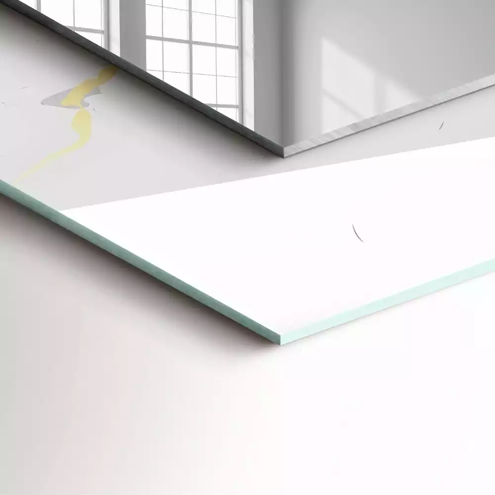 Espejo rectangular estampado Patrón de mármol blanco