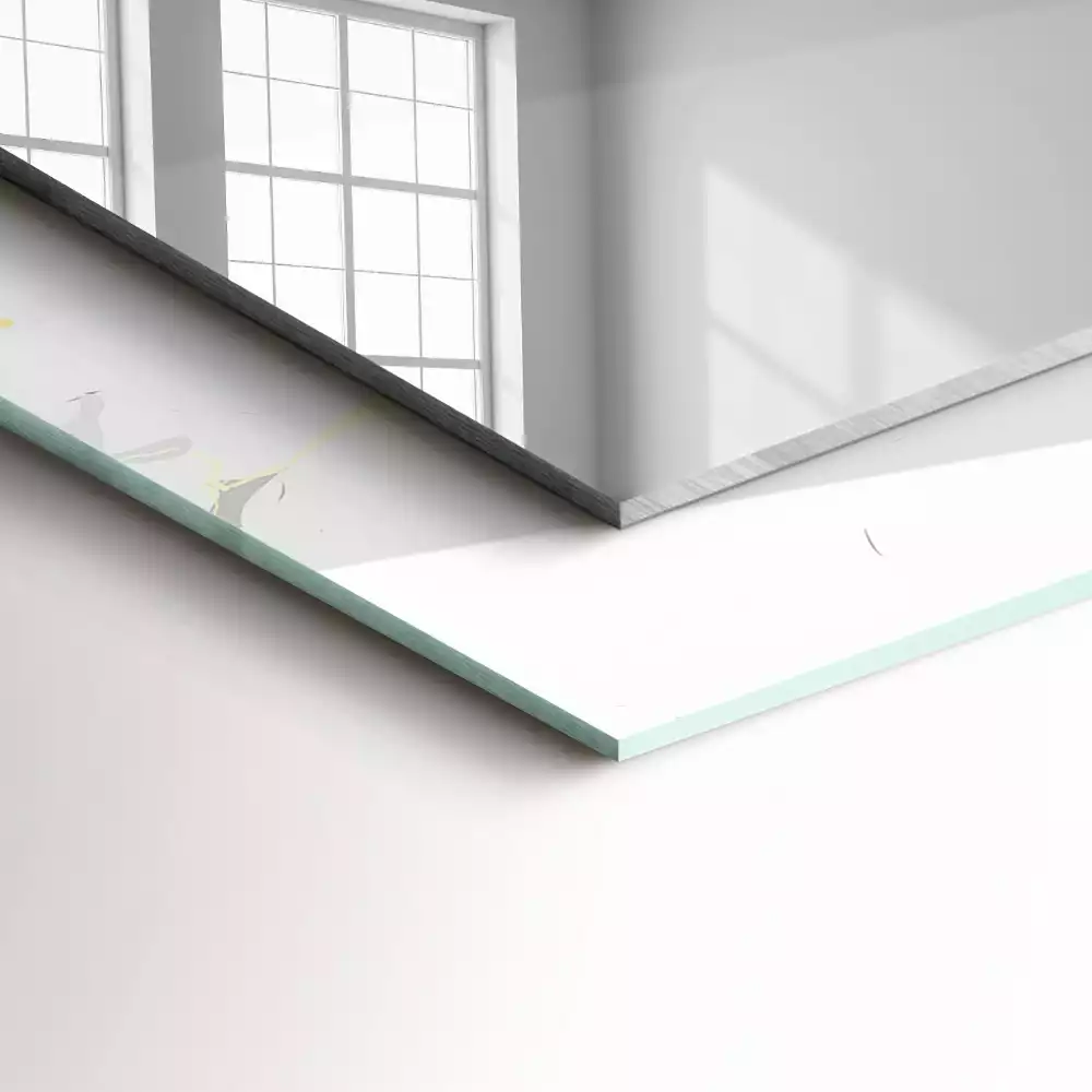 Espejo rectangular estampado Patrón de mármol blanco