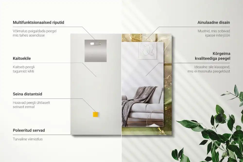 Espejo rectangular impreso Arte abstracto