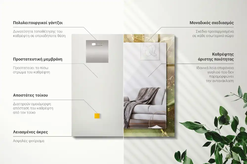 Espejo rectangular impreso Arte abstracto