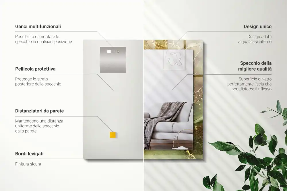 Espejo rectangular impreso Arte abstracto