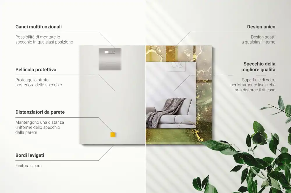 Espejo rectangular impreso Arte abstracto