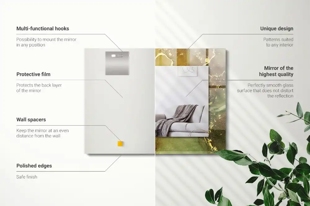 Espejo rectangular impreso Arte abstracto