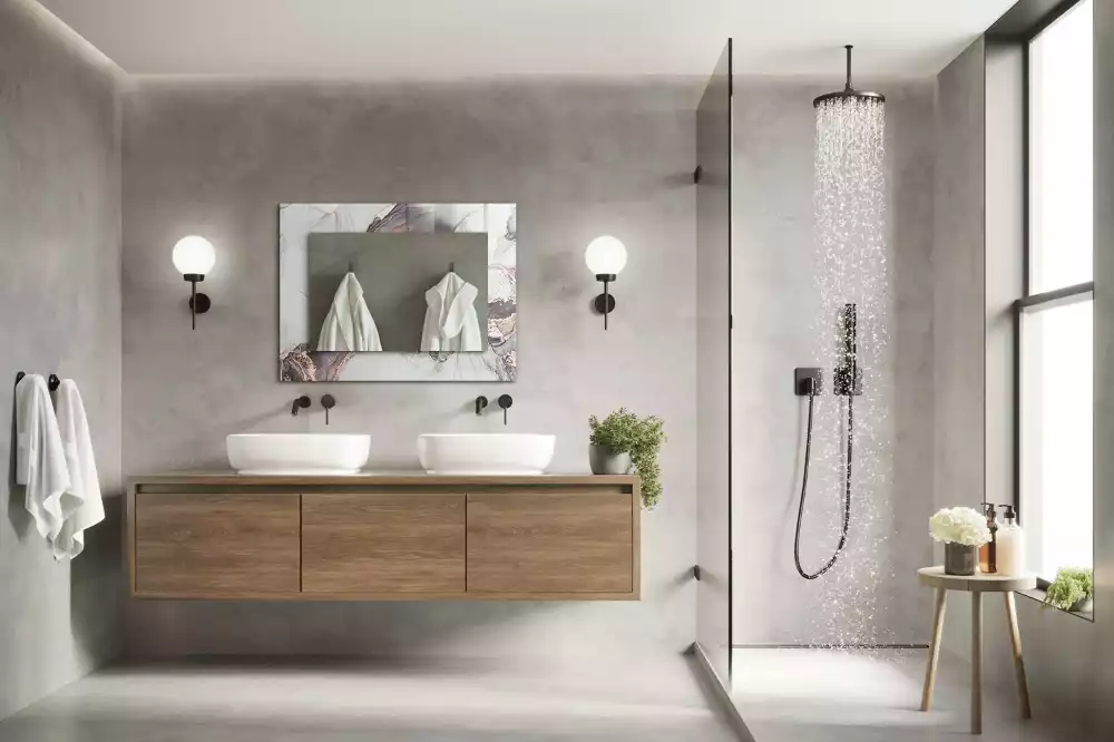 Espejo rectangular estampado Arte abstracto de mármol