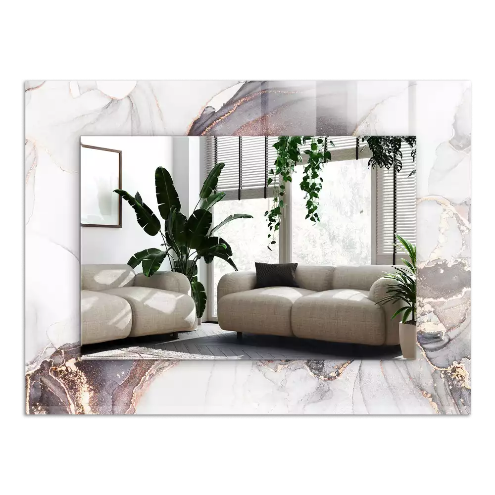 Espejo rectangular estampado Arte abstracto de mármol