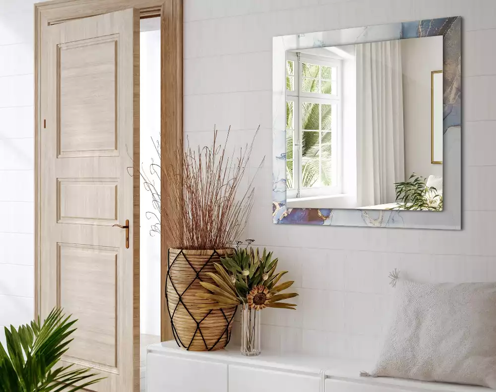 Espejo rectangular impreso Arte abstracto de mármol