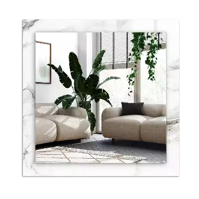 Espejo rectangular impreso Patrón de mármol blanco