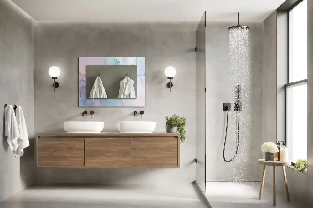 Espejo rectangular estampado Acuarela abstracta