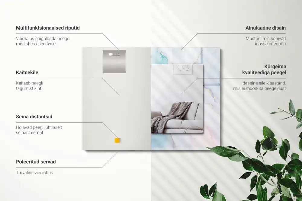 Espejo rectangular estampado Acuarela abstracta