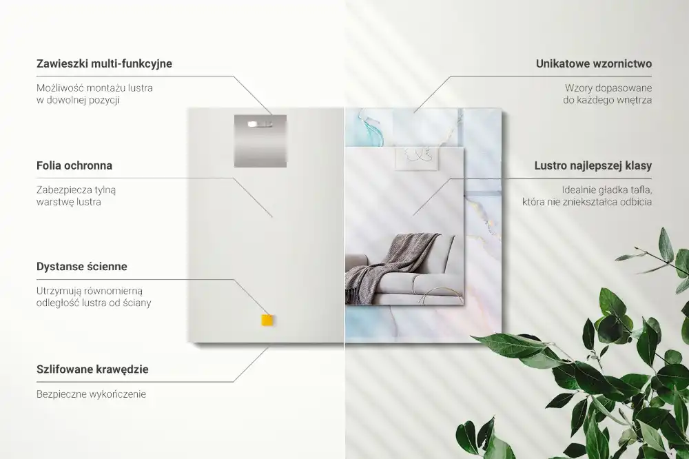 Espejo rectangular estampado Acuarela abstracta