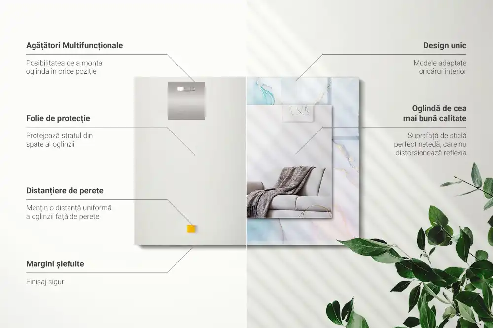 Espejo rectangular estampado Acuarela abstracta