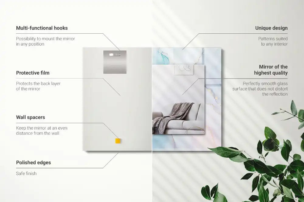 Espejo rectangular estampado Acuarela abstracta