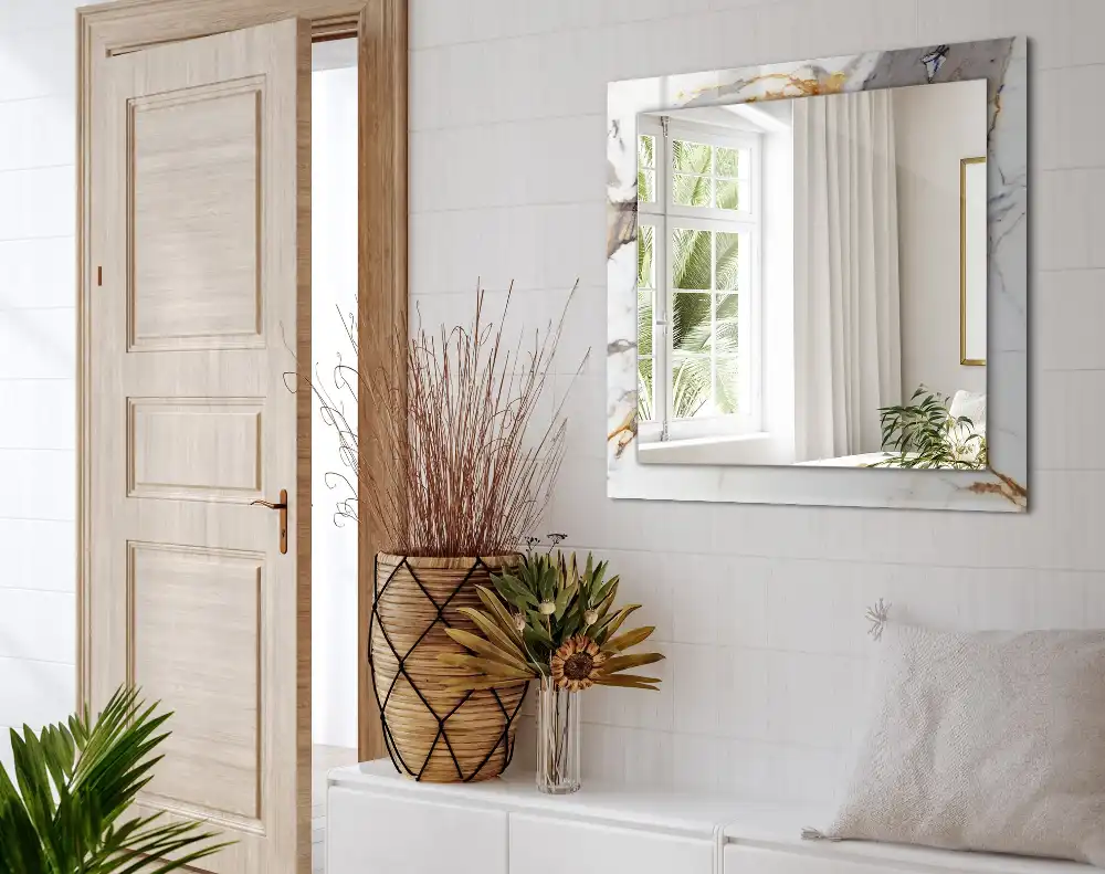 Espejo rectangular impreso mármol veteado