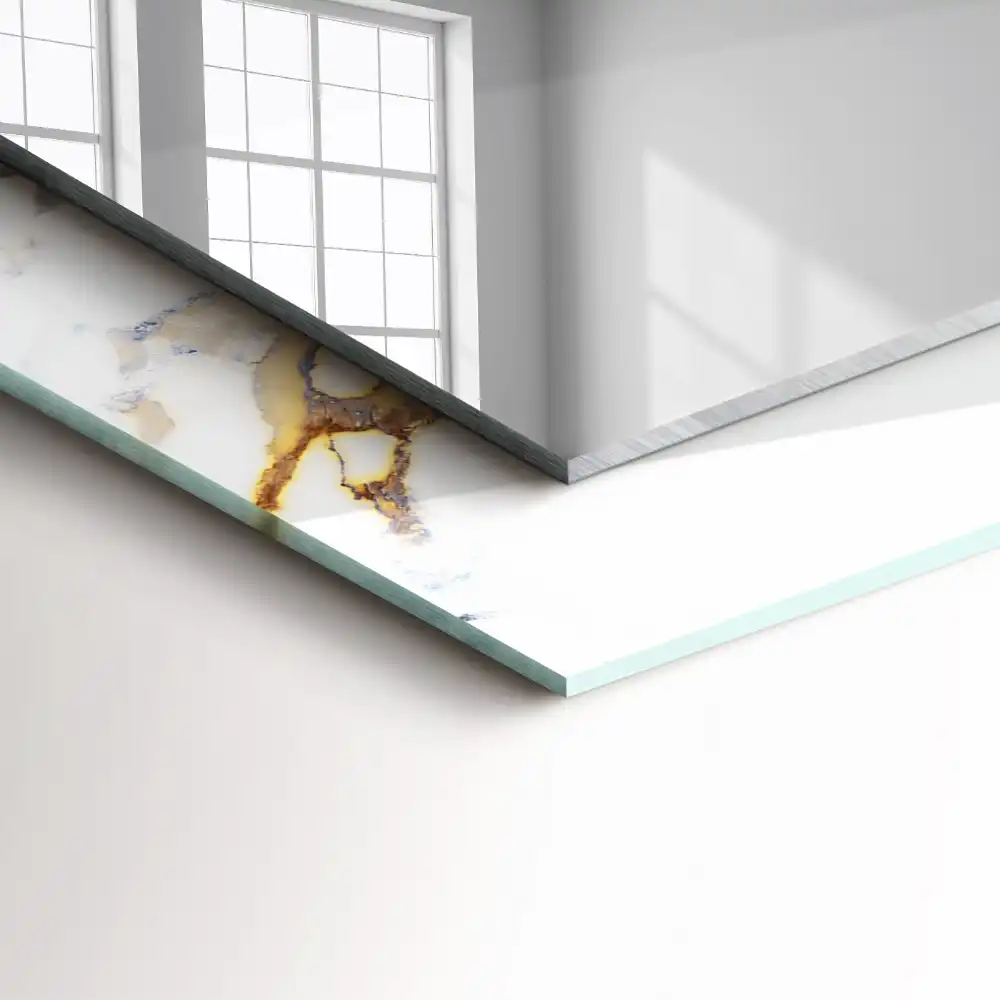 Espejo rectangular impreso mármol veteado
