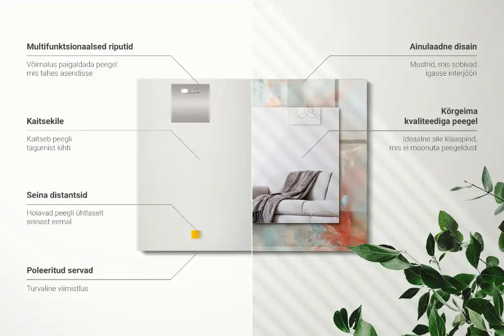 Espejo rectangular impreso Textura colorida abstracta