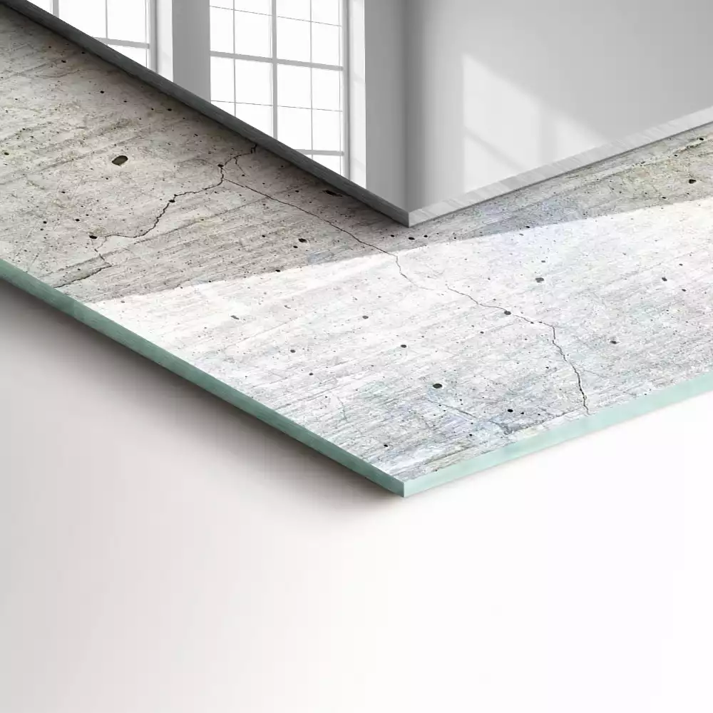 Espejo rectangular estampado Muro de hormigón agrietado