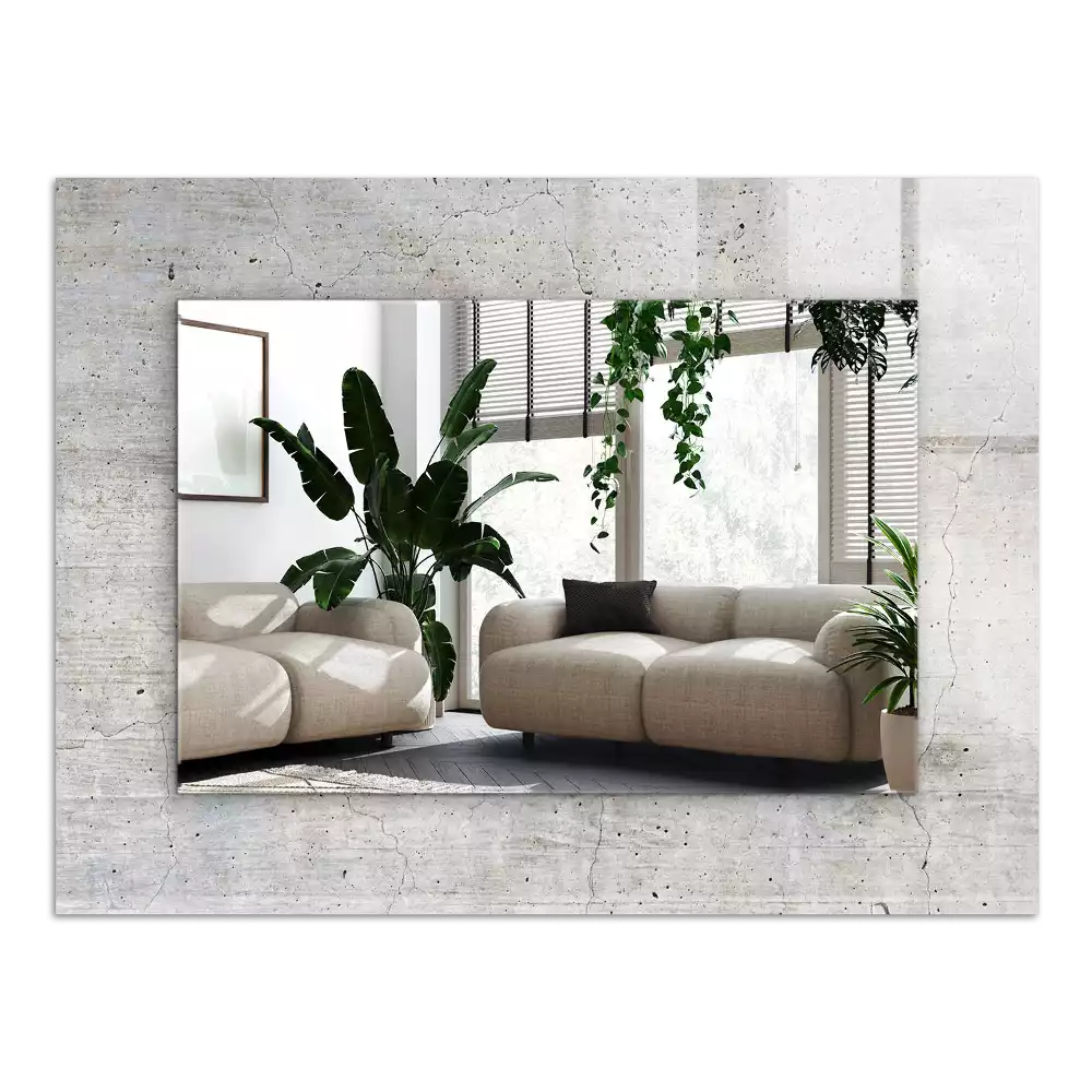 Espejo rectangular estampado Muro de hormigón agrietado