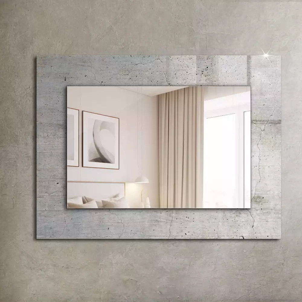 Espejo rectangular estampado Muro de hormigón agrietado