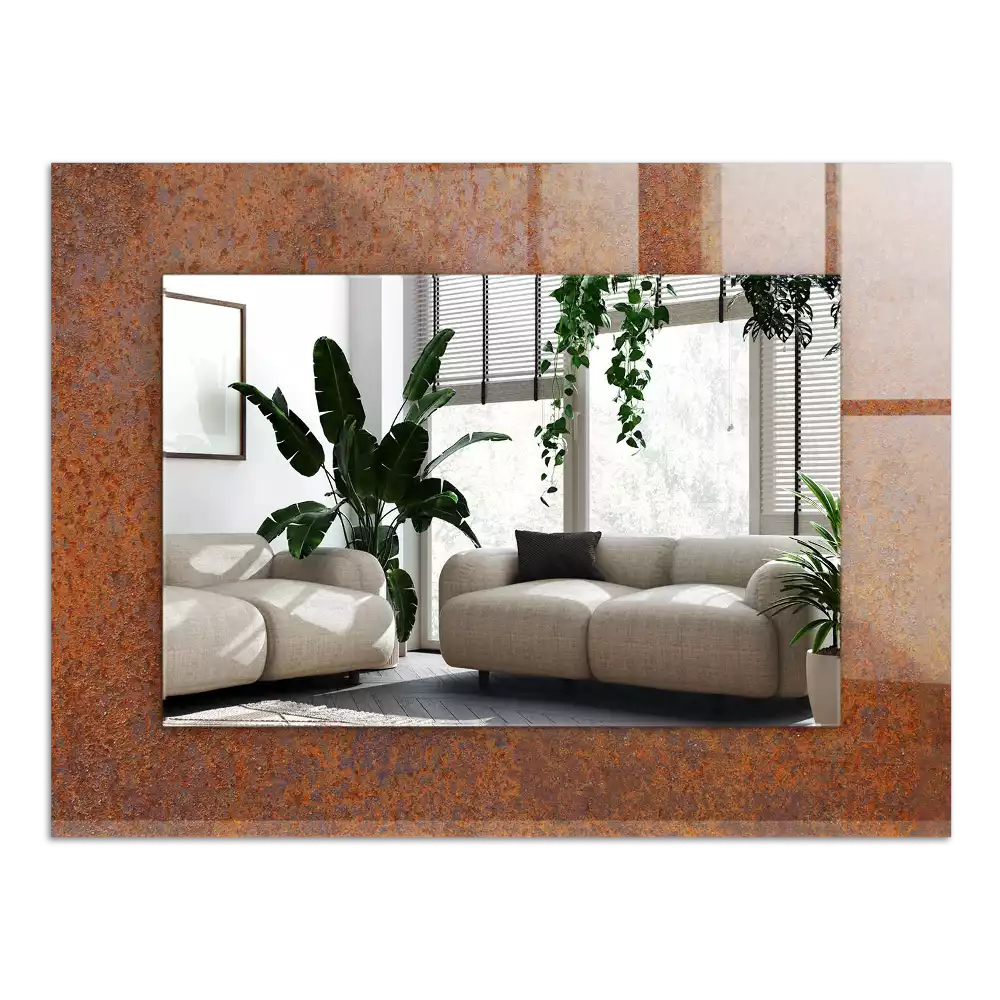 Espejo rectangular impreso Superficie de metal oxidado