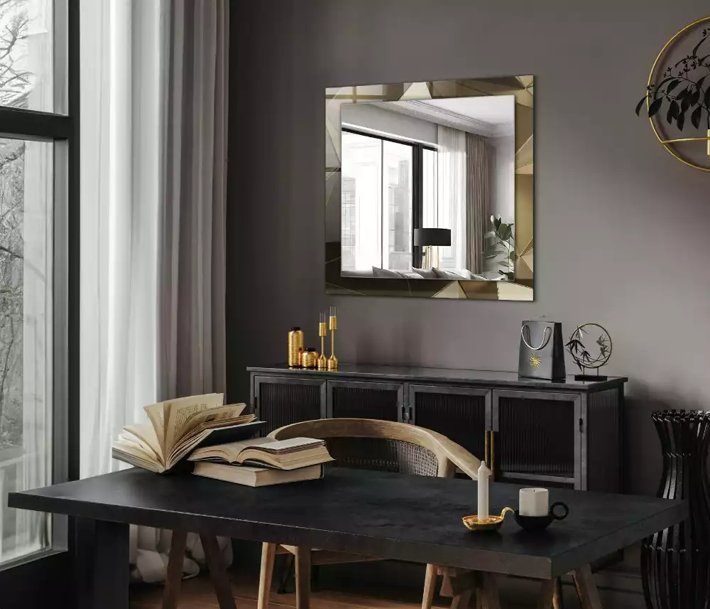 Espejo rectangular estampado formas geométricas