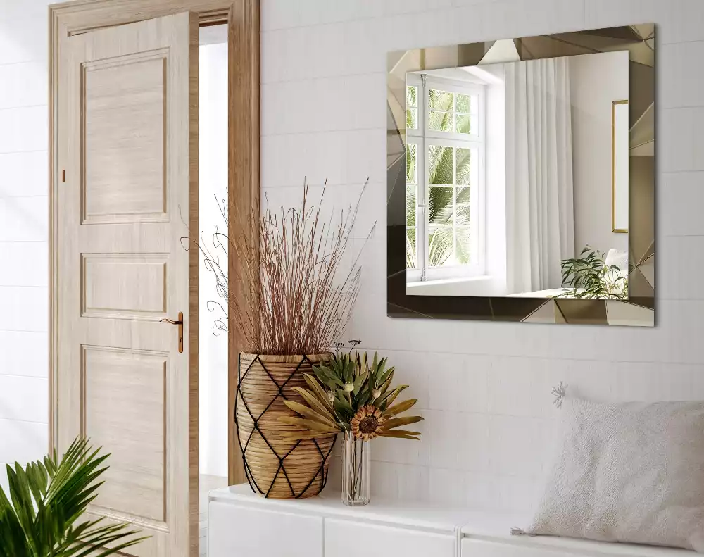 Espejo rectangular estampado formas geométricas