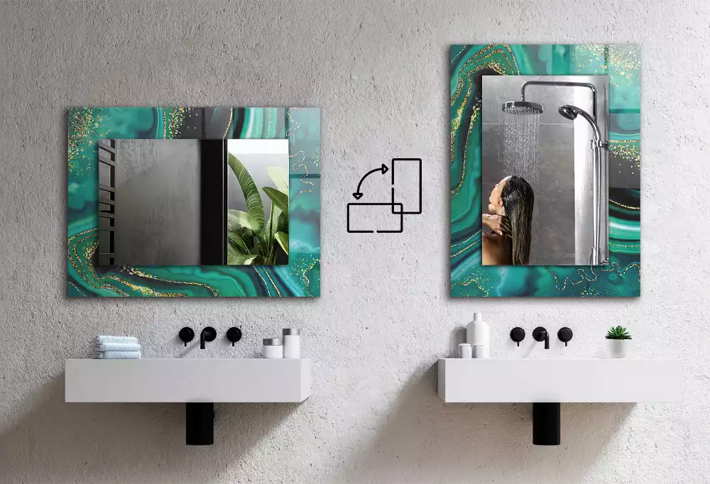 Espejo rectangular estampado Plantas de ciervo y zorro