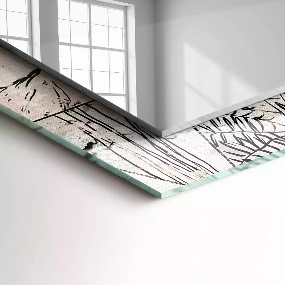 Espejo rectangular estampado Plantas de ciervo y zorro