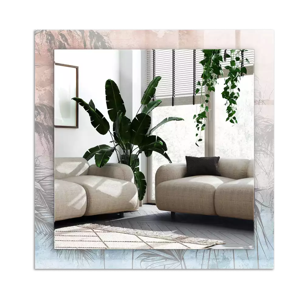 Espejo rectangular impreso Plantas pastel