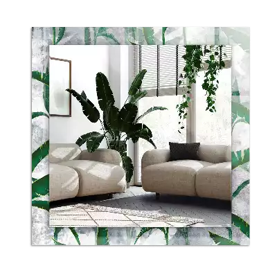 Espejo rectangular estampado Hojas verdes de la planta
