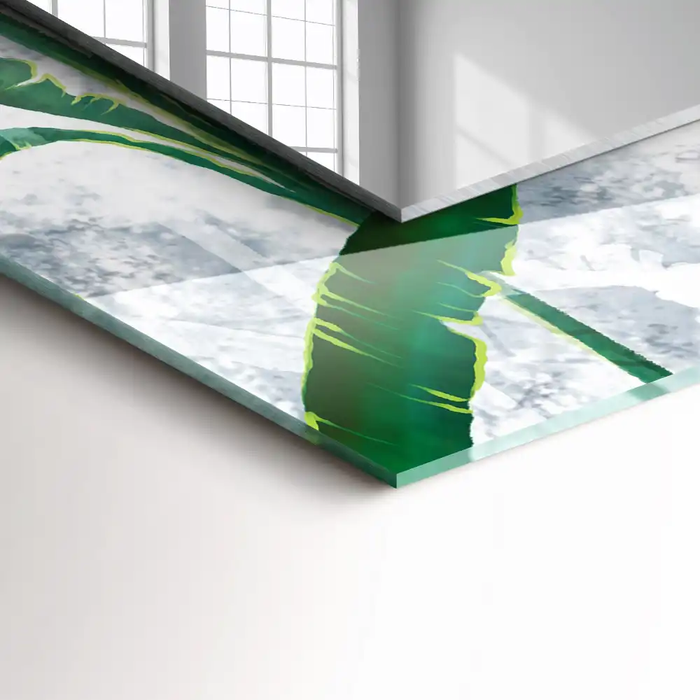 Espejo rectangular estampado Hojas verdes de la planta