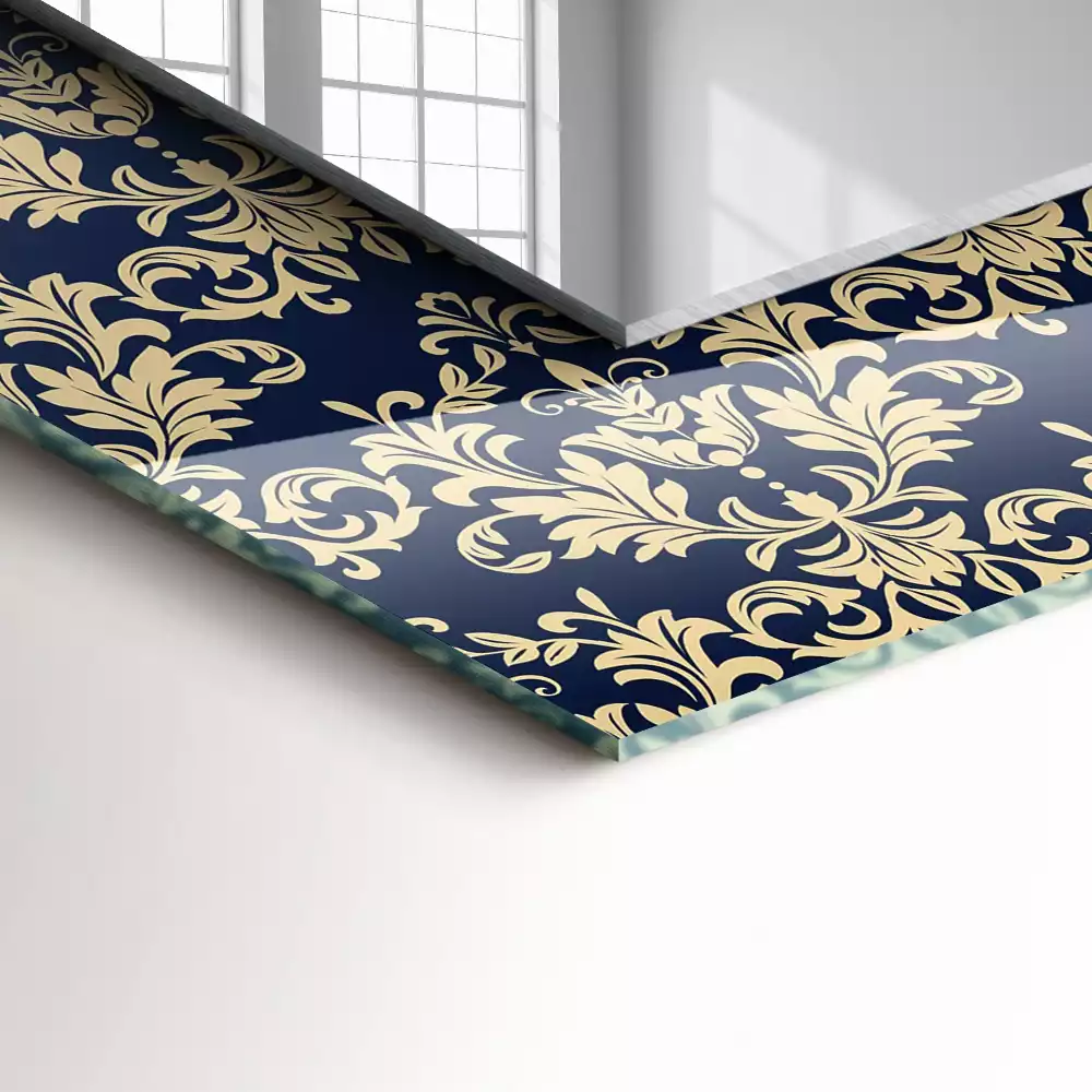 Espejo rectangular impreso Patrón de papel tapiz victoriano