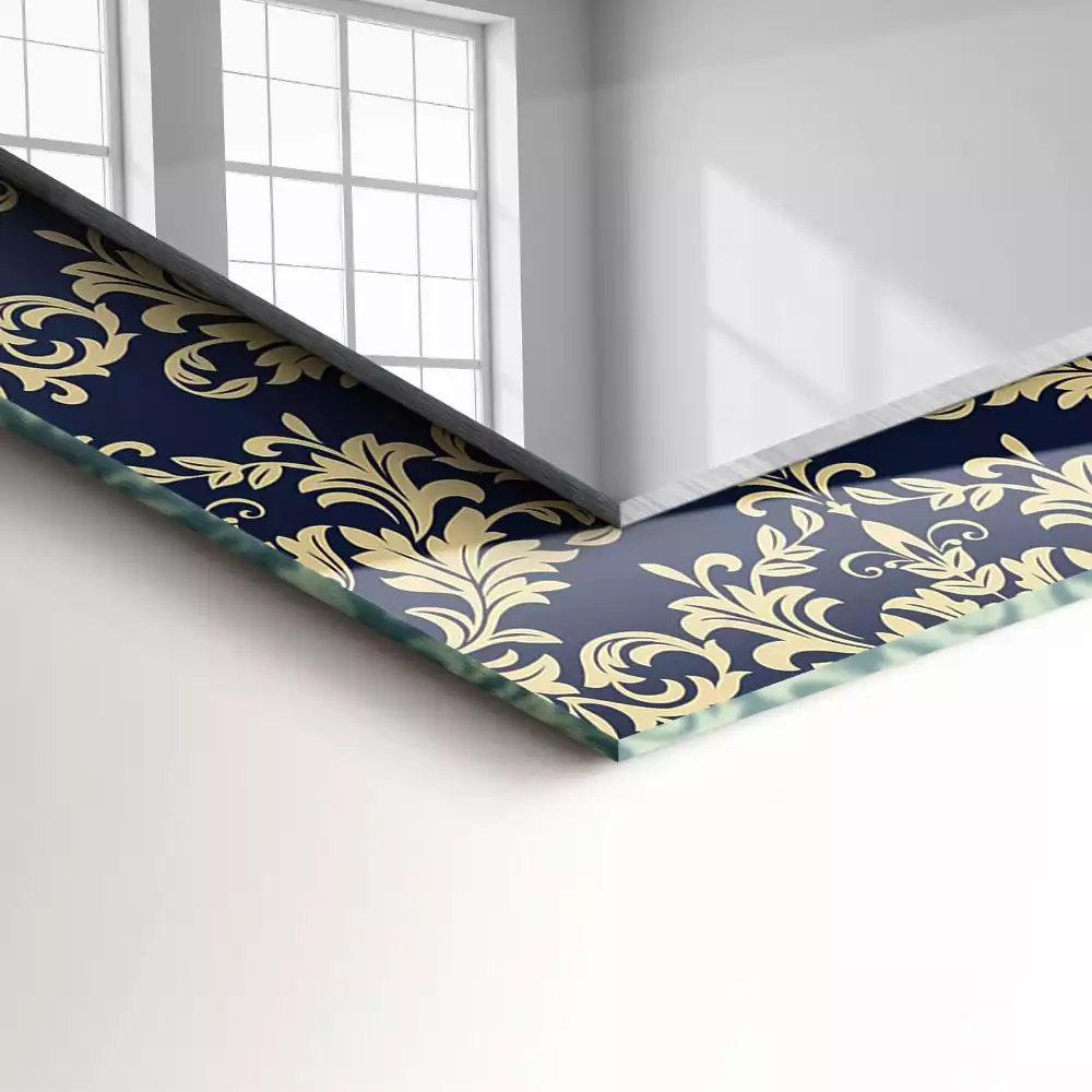 Espejo rectangular impreso Patrón de papel tapiz victoriano