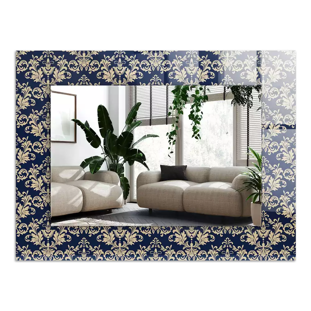 Espejo rectangular impreso Patrón de papel tapiz victoriano
