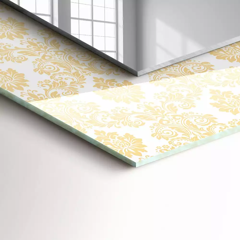Espejo rectangular impreso Adornos amarillos
